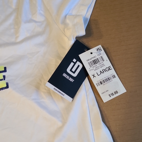 Ideology Unisex Kids White Graphic T-Shirt XL NWT Performance Wear "Get Active" - Picture 3 of 8